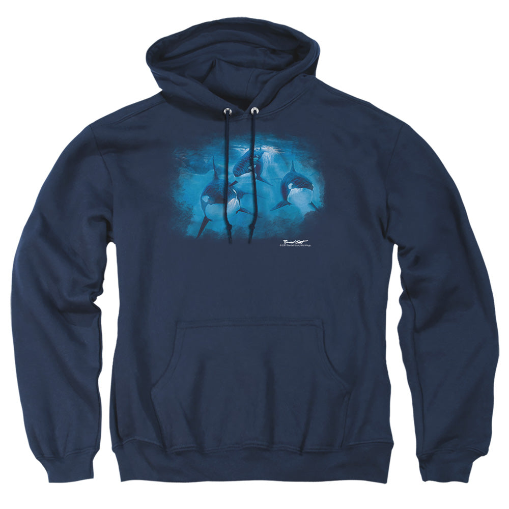 Wildlife Pod Of Orcas Mens Hoodie Navy