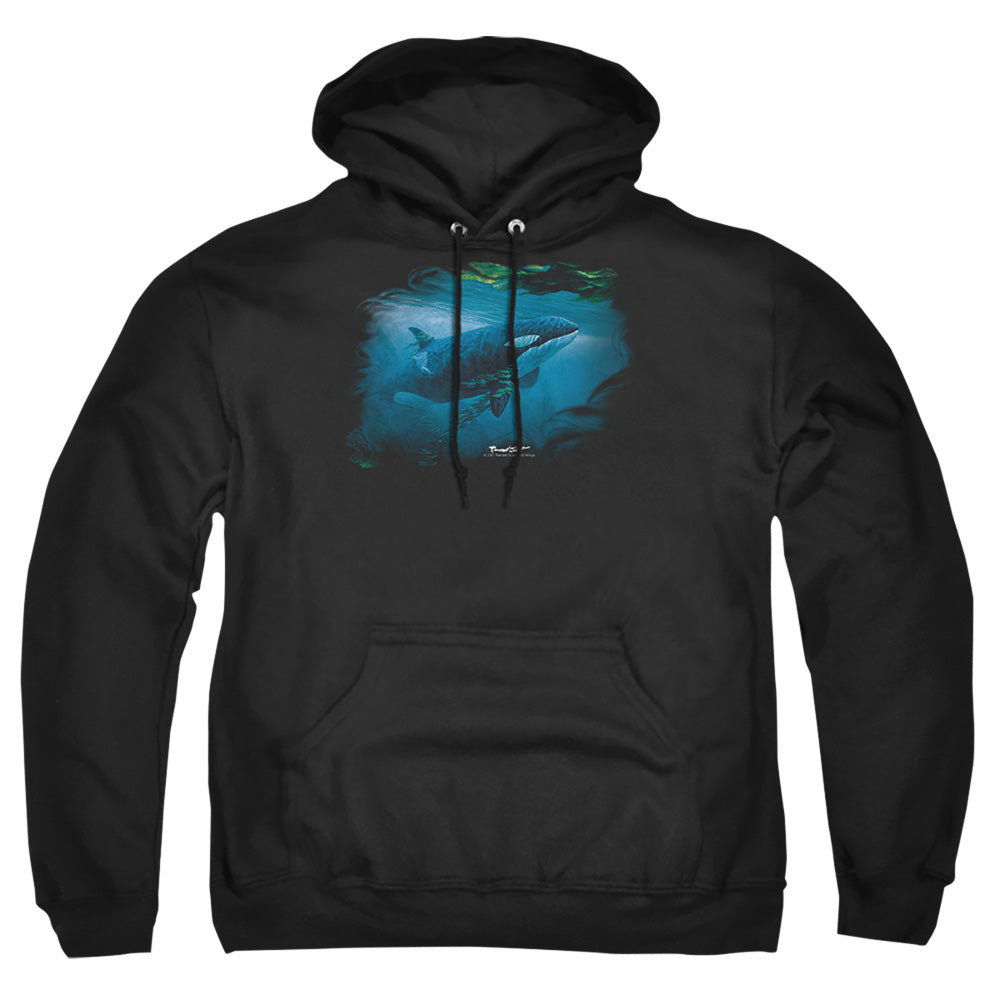 Wildlife Pursuit Thru The Kelp Orca Mens Hoodie Black