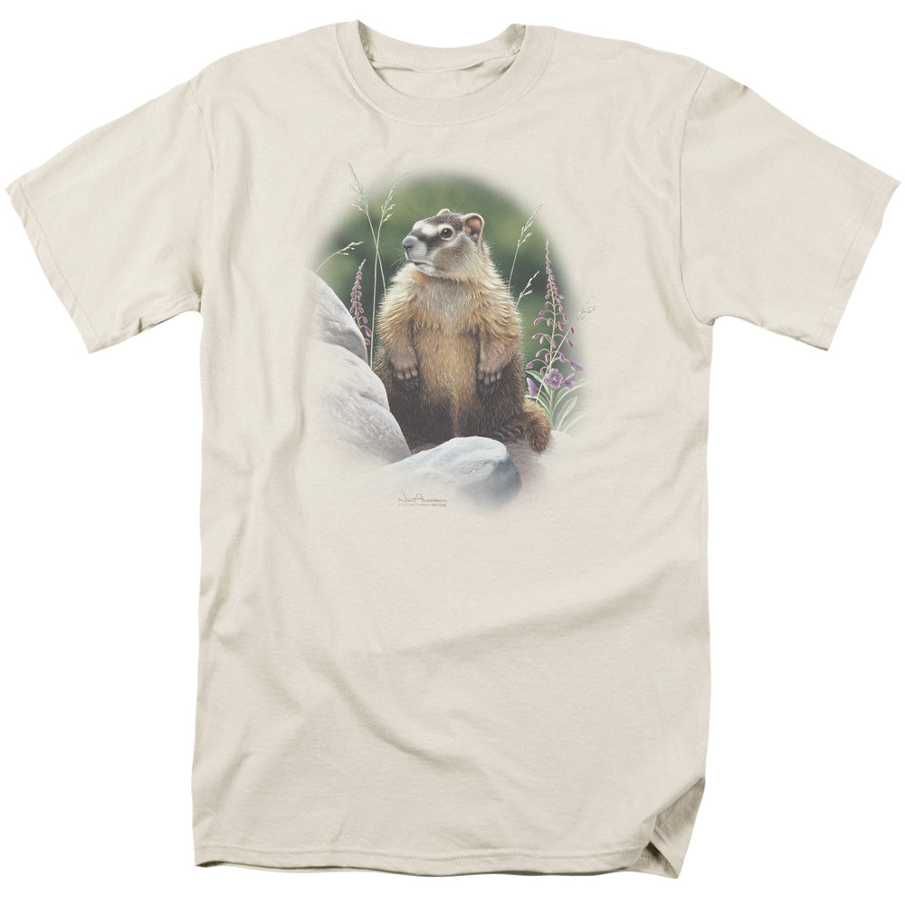 Wildlife Marmot Mens T Shirt Cream Officially Licensed