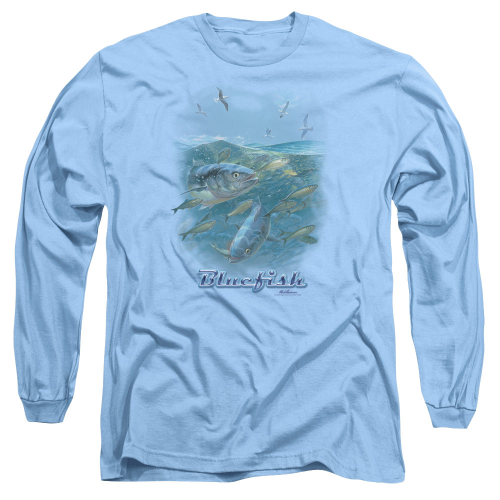 Wildlife Blue Mayhem Mens Long Sleeve Shirt Carolina Blue Officially Licensed