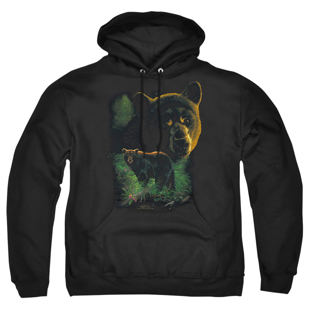 Wildlife Black Bears Mens Hoodie Black
