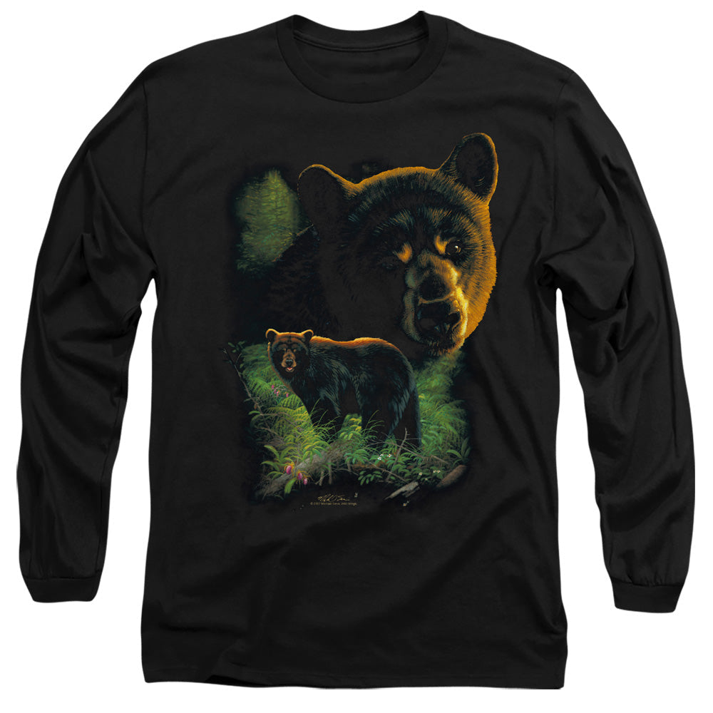Wildlife Black Bears Mens Long Sleeve Shirt Black Officially Licensed