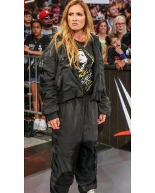 WWE Raw 2025 Rebecca Quin Black Track Jacket