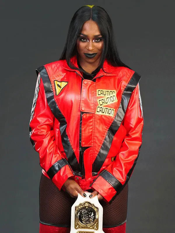 WWE Wrestler Naomi Red Leather Jacket