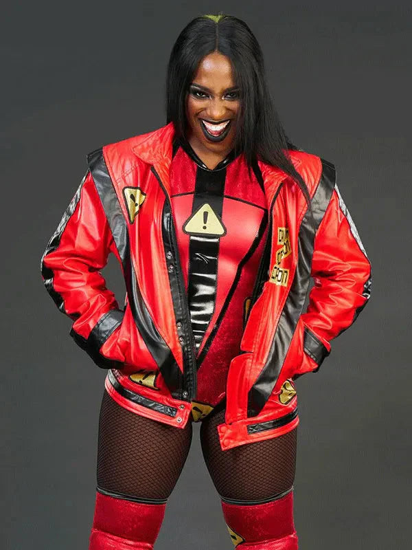 WWE Wrestler Naomi Red Leather Jacket