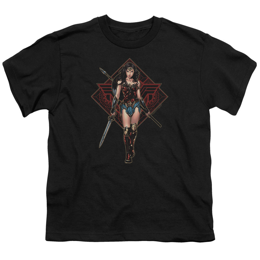 Wonder Woman Movie Warrior Kids Youth T Shirt Black Officially Licensed