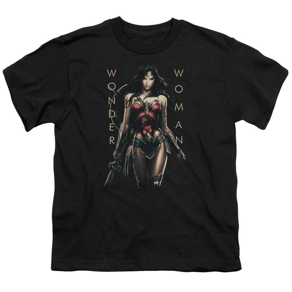 Wonder Woman Movie Armed And Dangerous Kids Youth T Shirt Black Officially Licensed