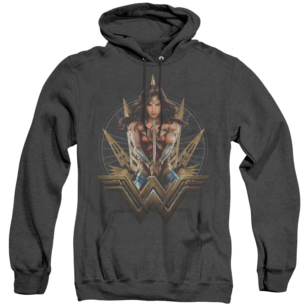 Wonder Woman Movie Wonder Blades Heather Mens Hoodie Black Officially Licensed