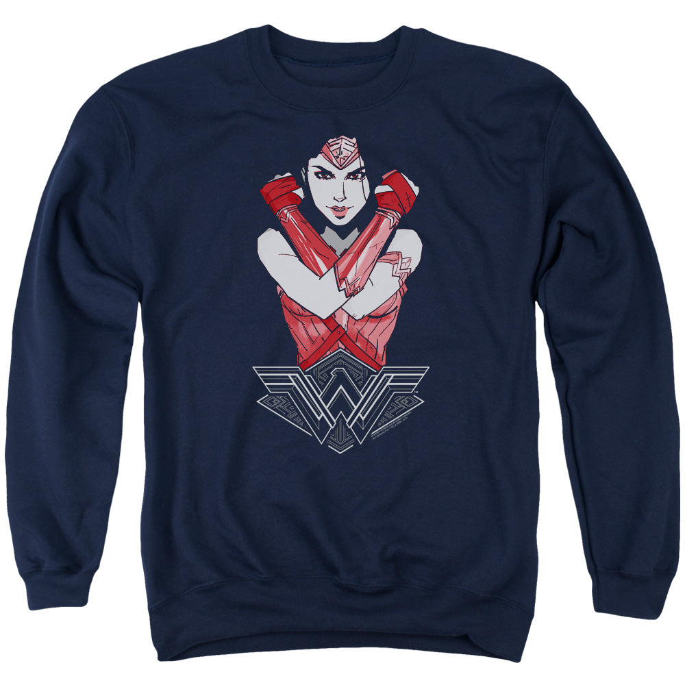 Wonder Woman Movie Amazon Mens Crewneck Sweatshirt Navy Officially Licensed