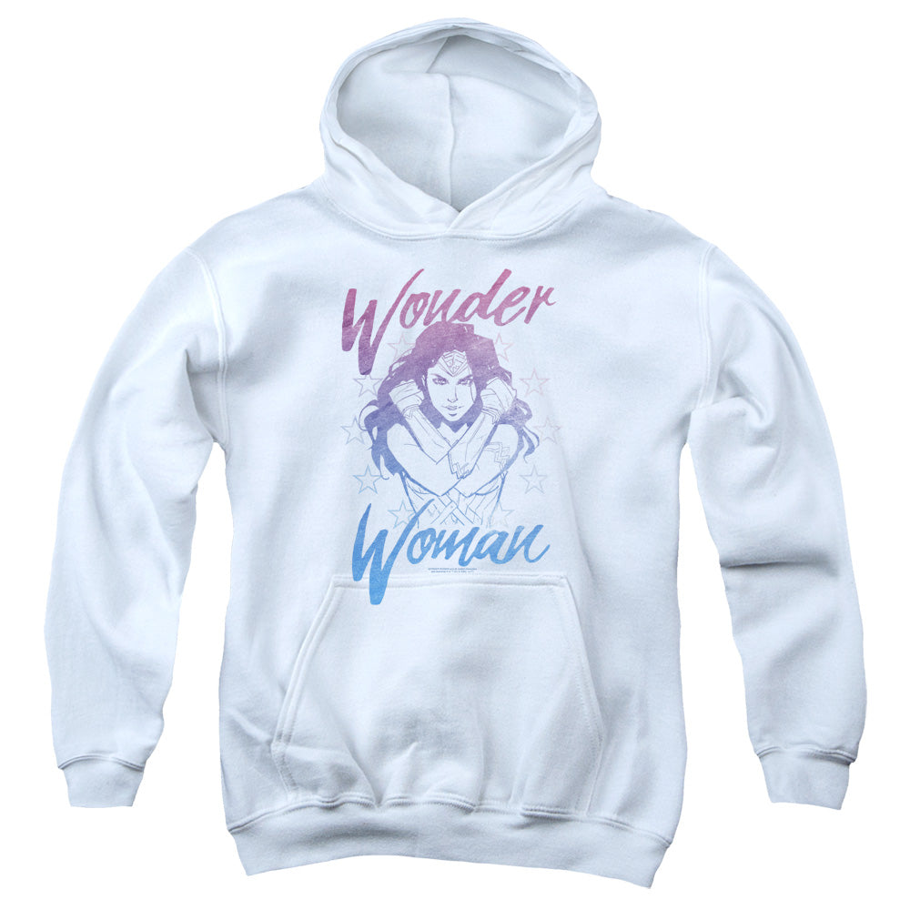 Wonder Woman Movie Retro Stance Kids Youth Hoodie White Officially Licensed