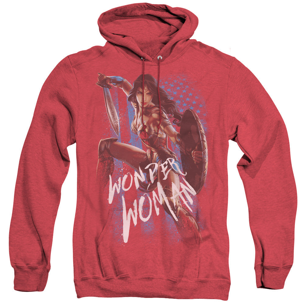Wonder Woman Movie American Hero Heather Mens Hoodie Red Officially Licensed