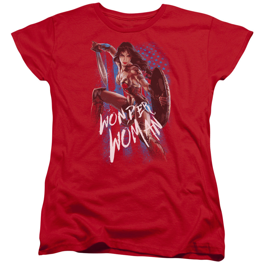 Wonder Woman Movie American Hero Womens T Shirt Red Officially Licensed