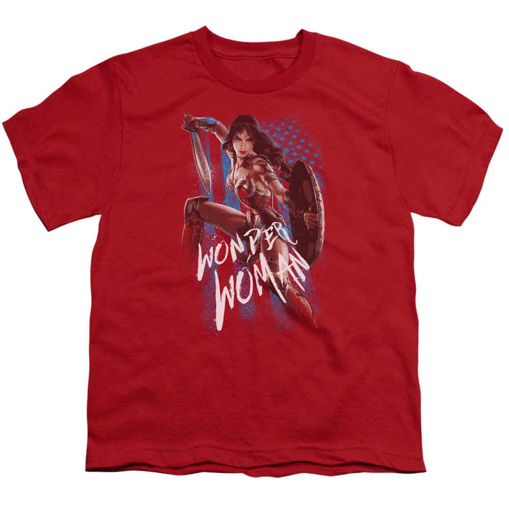 Wonder Woman Movie American Hero Kids Youth T Shirt Red Officially Licensed