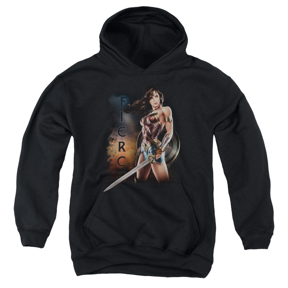 Wonder Woman Movie Fierce Kids Youth Hoodie Black Officially Licensed