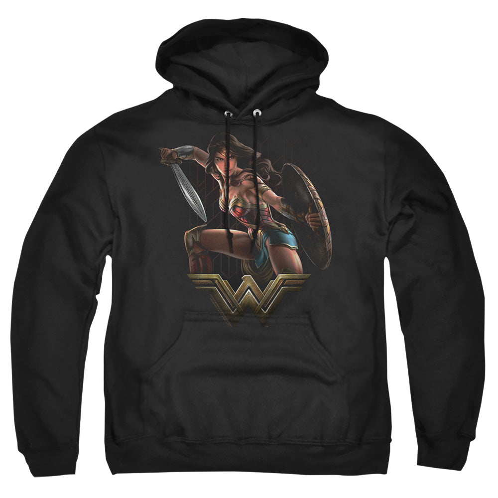 Wonder Woman Movie Fight Mens Hoodie Black Officially Licensed