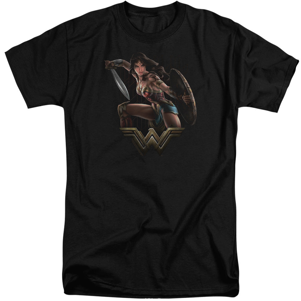 Wonder Woman Movie Fight Mens Tall T Shirt Black Officially Licensed