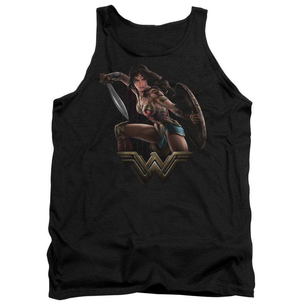 Wonder Woman Movie Fight Mens Tank Top Shirt Black Officially Licensed