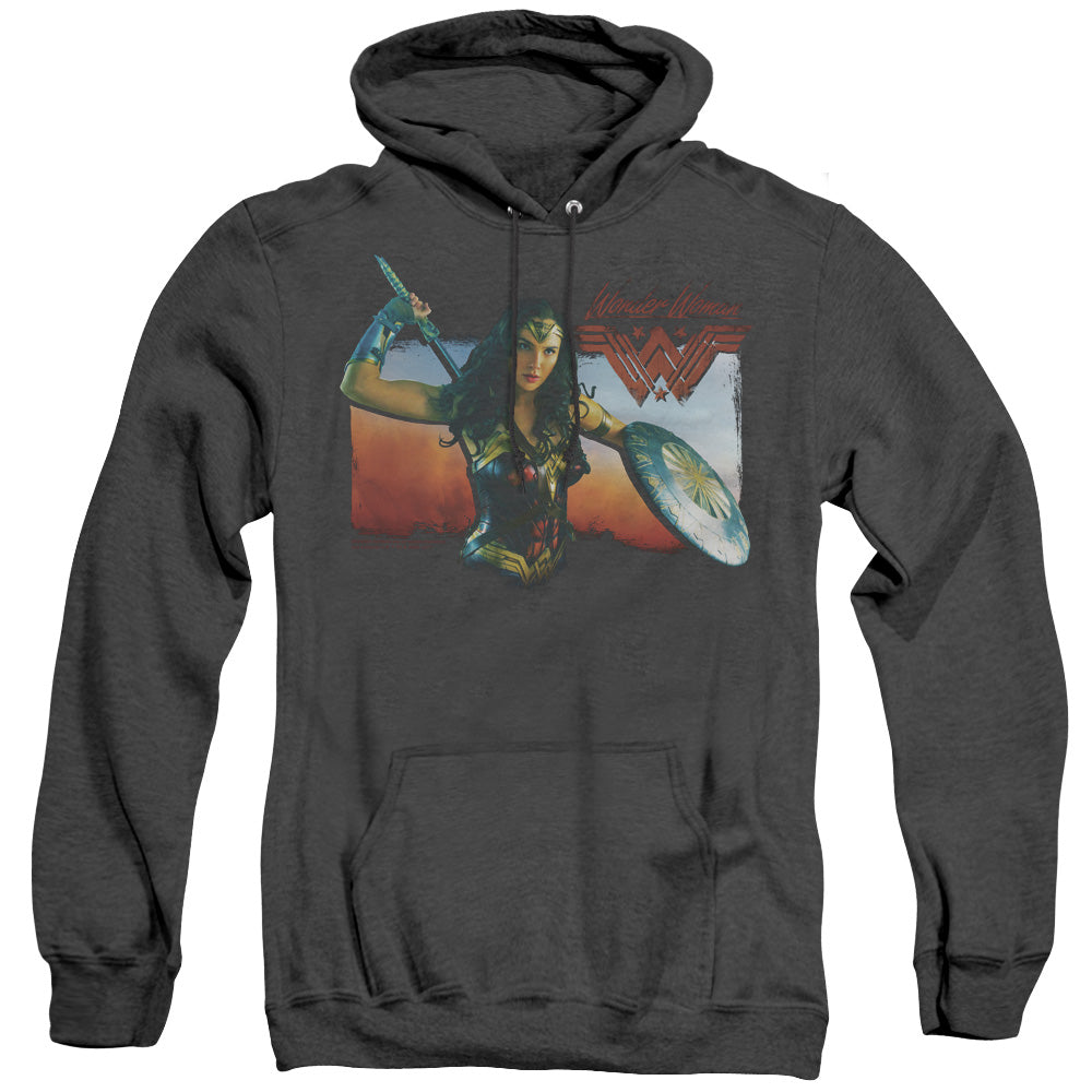 Wonder Woman Movie Warrior Woman Mens Heather Hoodie Black Officially Licensed