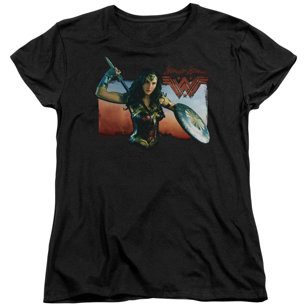Wonder Woman Movie Warrior Woman Womens T Shirt Black Officially Licensed
