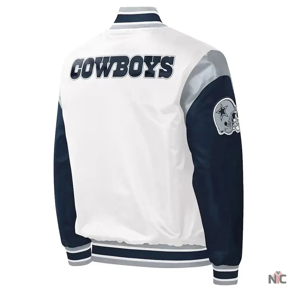 Warm-Up Pitch Dallas Cowboys Varsity Satin Jacket