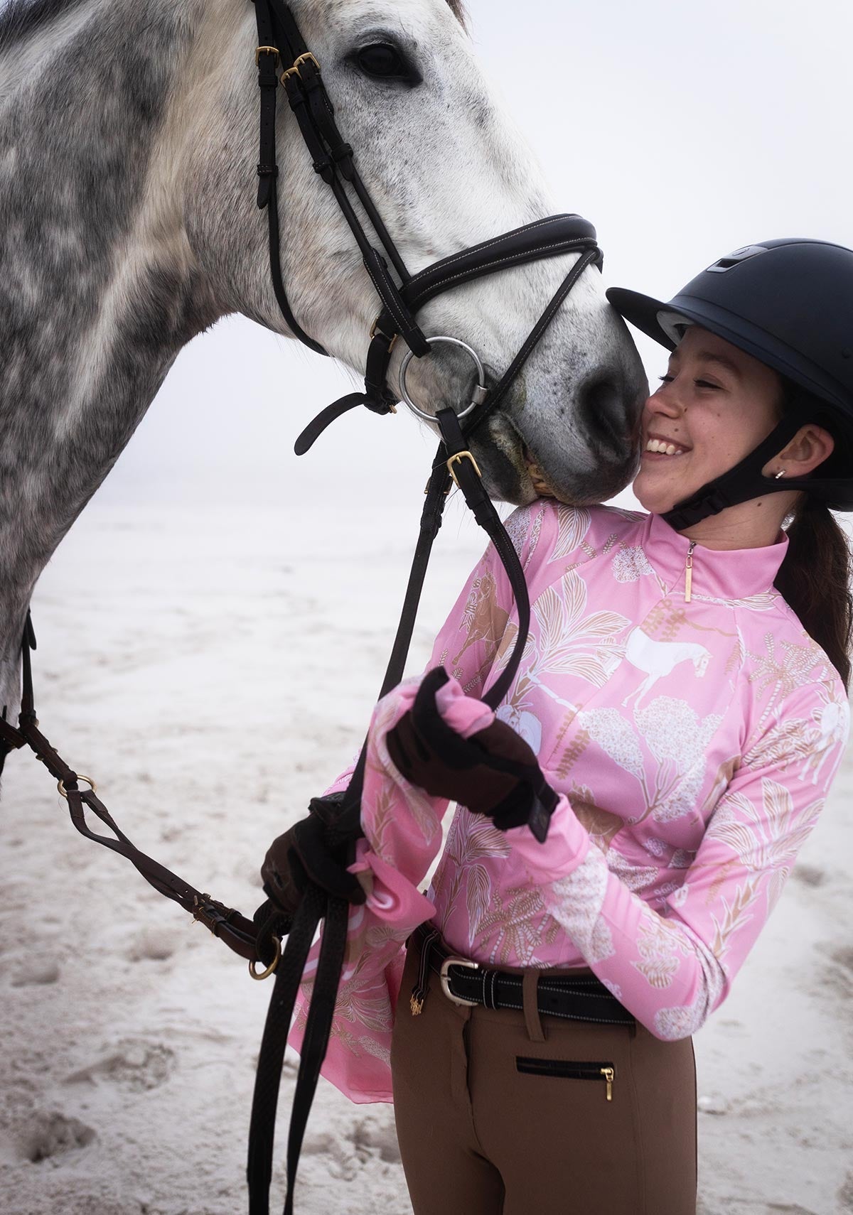 Island Horses on Rose Quarter Zip Sun Shirt