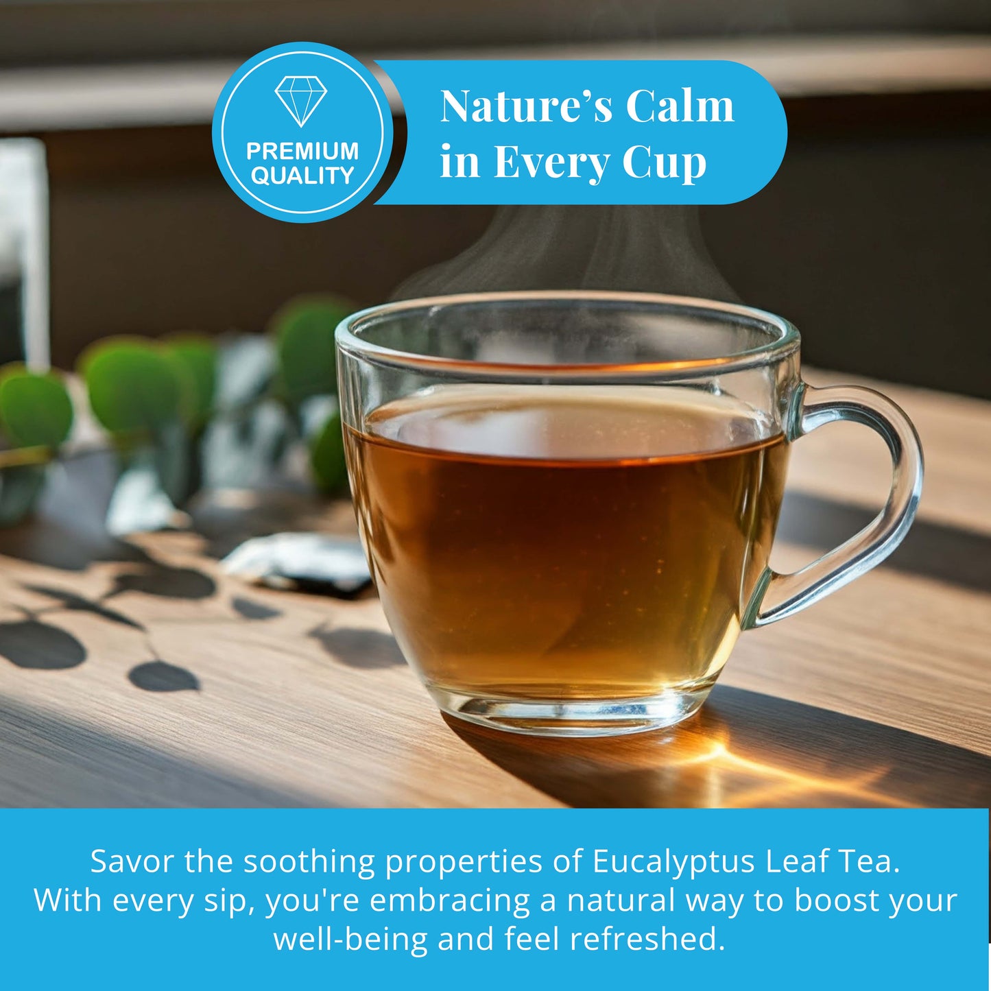 Akshit Eucalyptus Tea Bags - 75 Bags, Pure Eucalyptus Leaves,(te de eucalyptus) Caffeine-Free Herbal Tea, 5oz, Te De Eucalipto