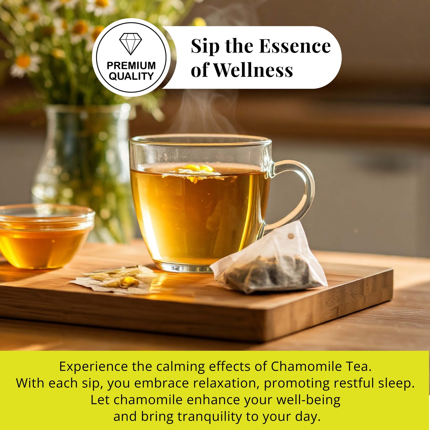Akshit 75 Chamomile Tea Bags, Te de Manzanilla, - Pure Manzanilla Flowers, Caffeine Free