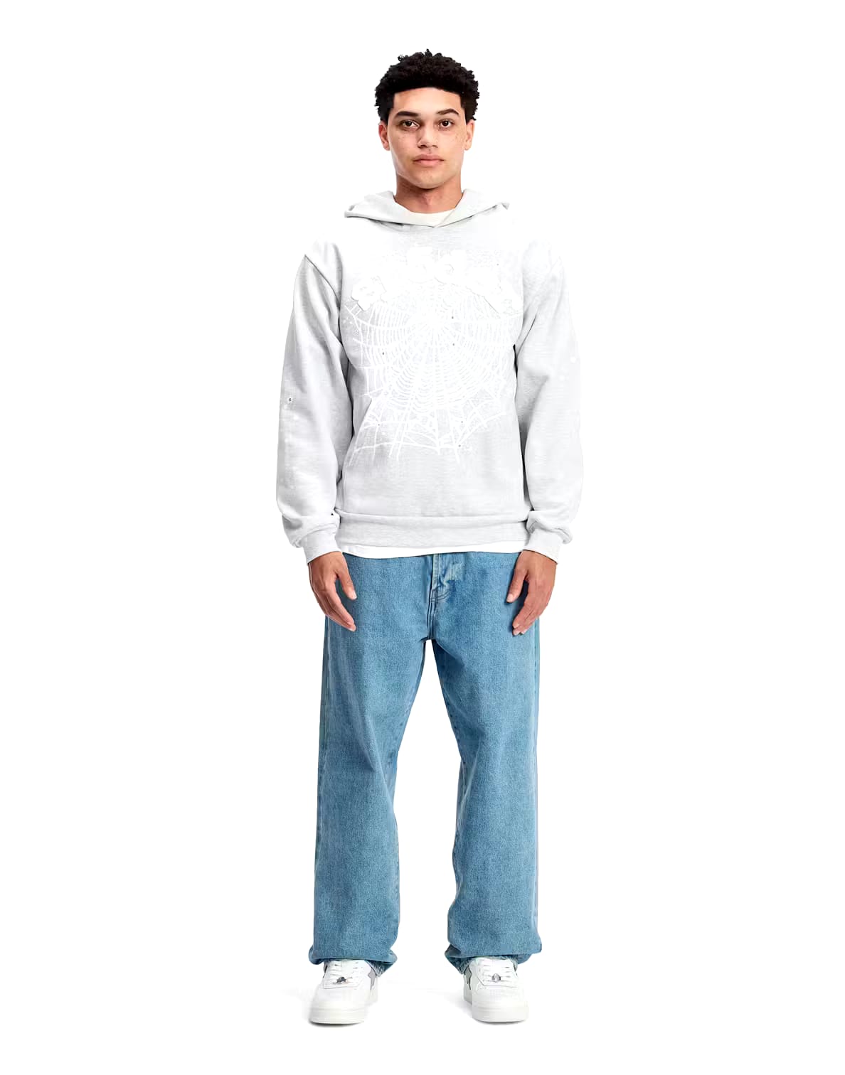 Sp5der OG Web Heather Grey Hoodie