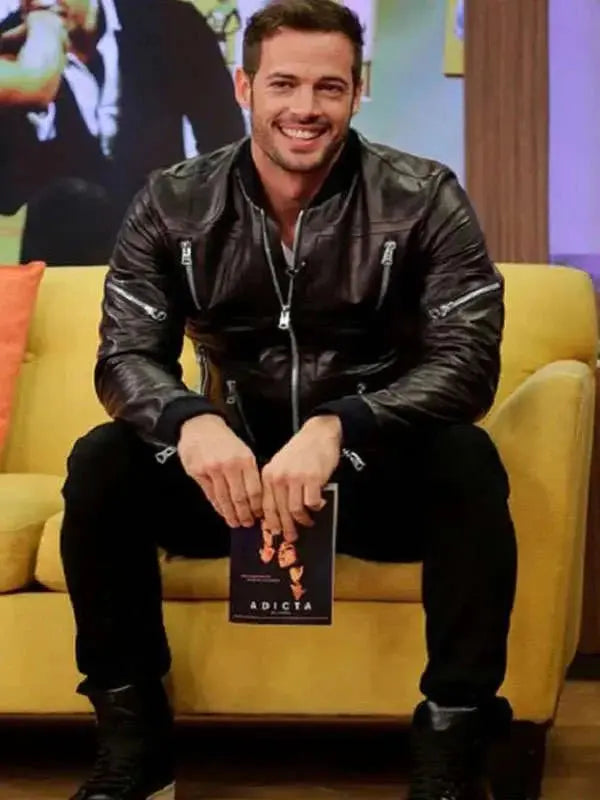 William Levy Despierta America Black Leather Jacket