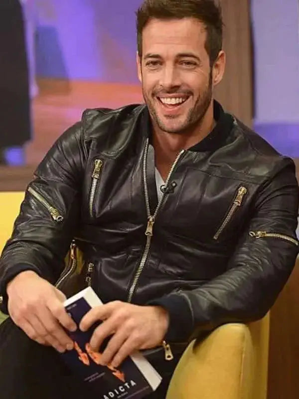 William Levy Despierta America Black Leather Jacket