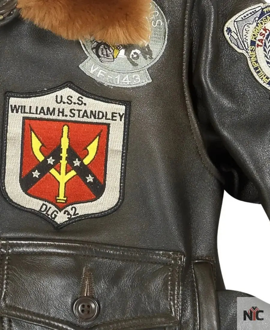 Women Top Gun Flight Leather Jacket