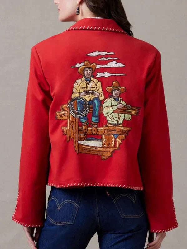 Women Rodeo Stampede Valley Red Jacket