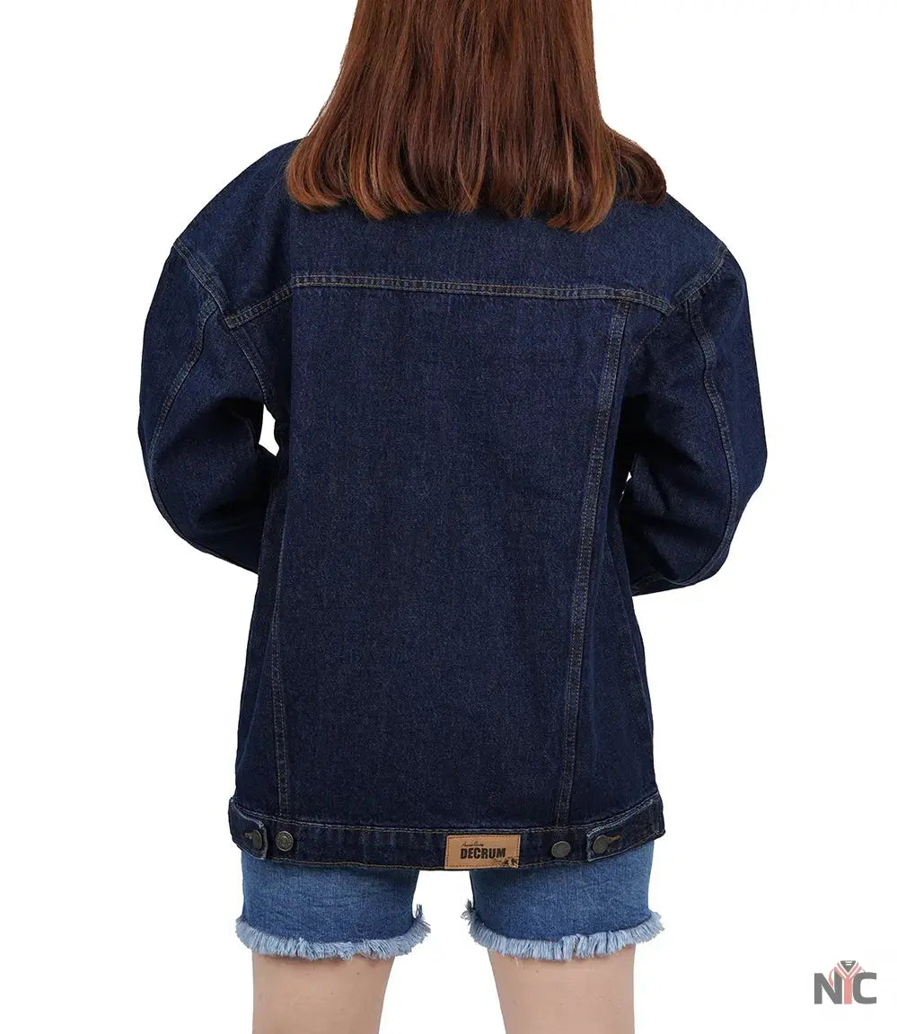 Women's Dark Blue Oversized Denim Jacket