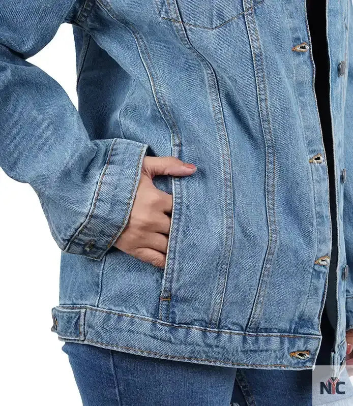 Women's Light Blue Oversized Denim Jacket