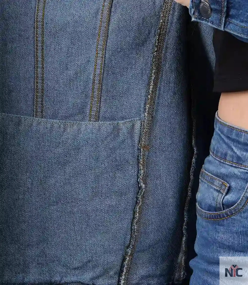 Women's Mid Blue Oversized Denim Jacket