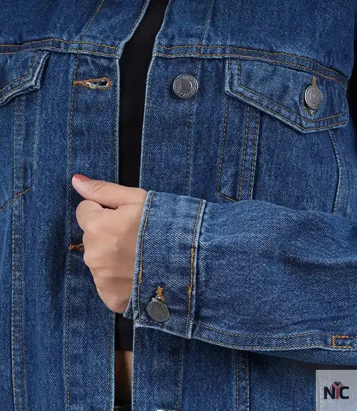 Women's Mid Blue Oversized Denim Jacket