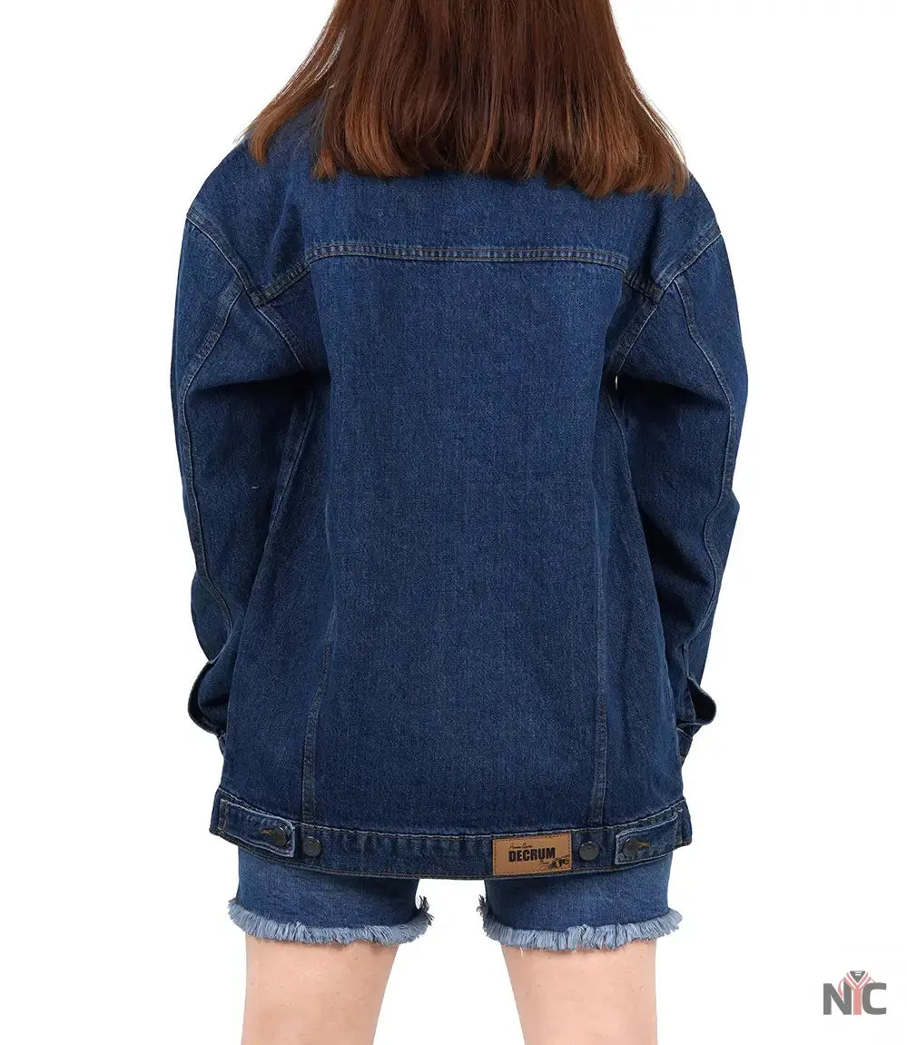 Women's Mid Blue Oversized Denim Jacket