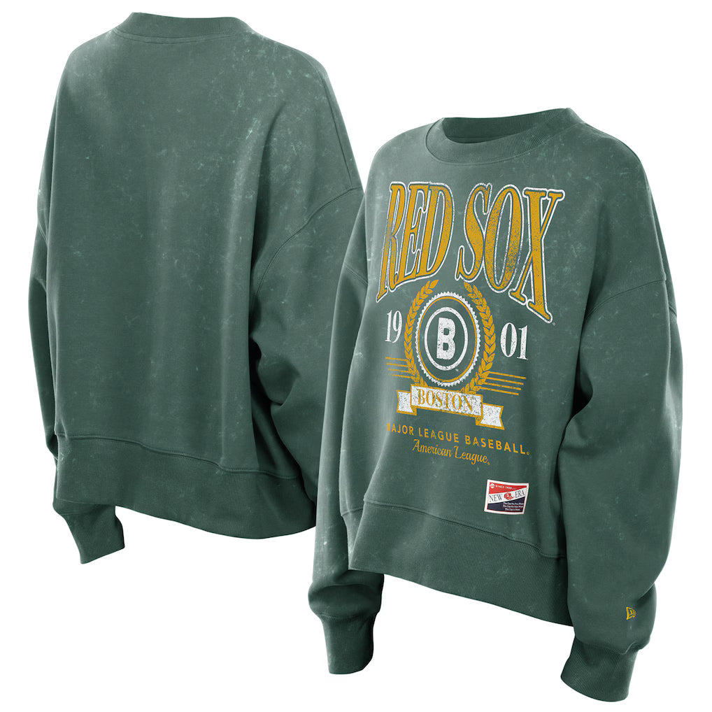 Women's Boston Red Sox New Era Green 2025 Pullover Sweatshirt
