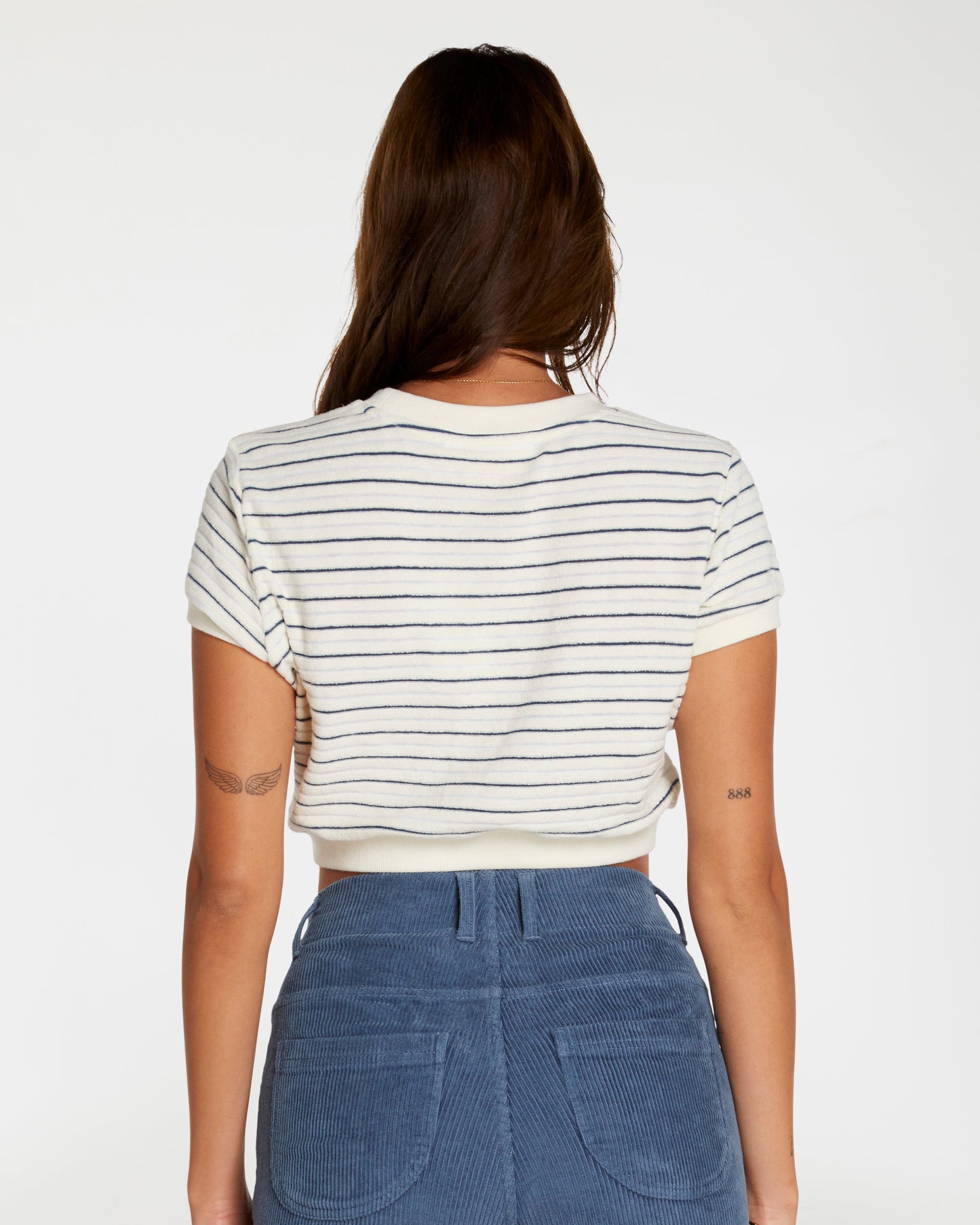 Women's Terry Tee (Cream/Navy)