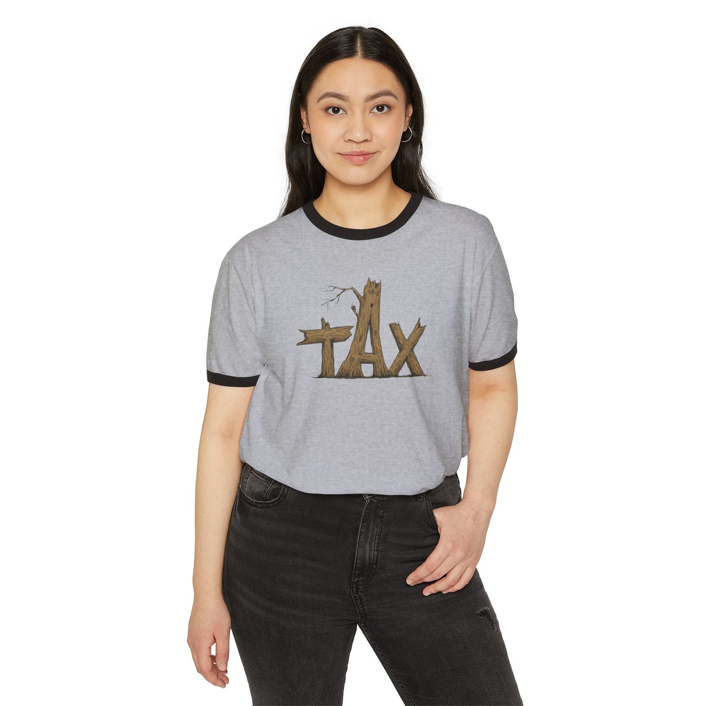 Wood Tax Unisex Cotton Ringer T-Shirt