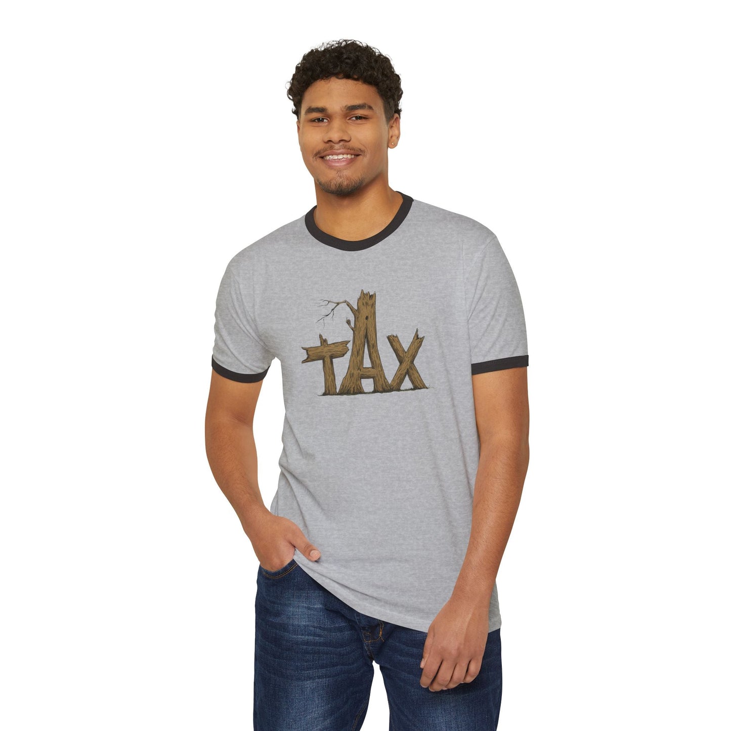 Wood Tax Unisex Cotton Ringer T-Shirt