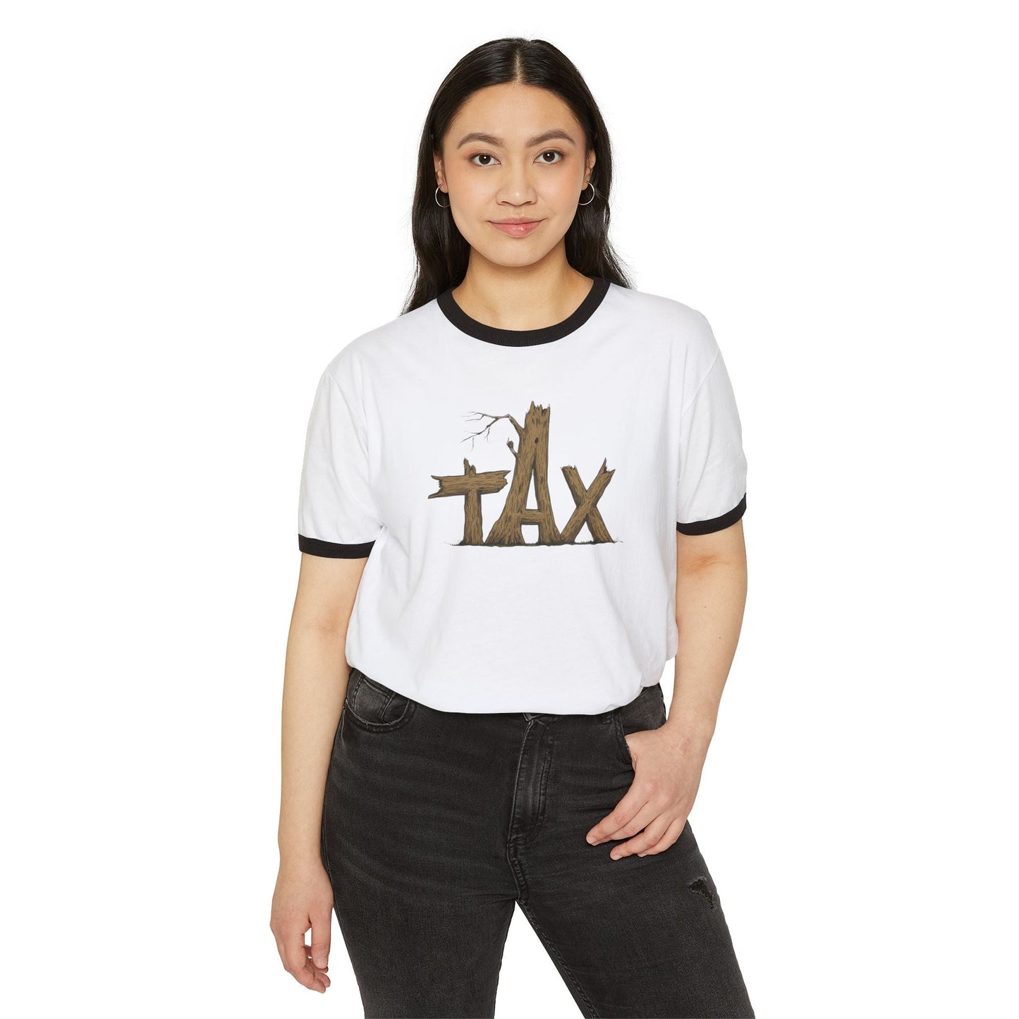 Wood Tax Unisex Cotton Ringer T-Shirt