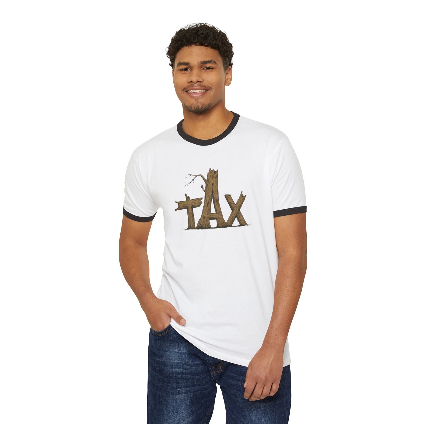 Wood Tax Unisex Cotton Ringer T-Shirt