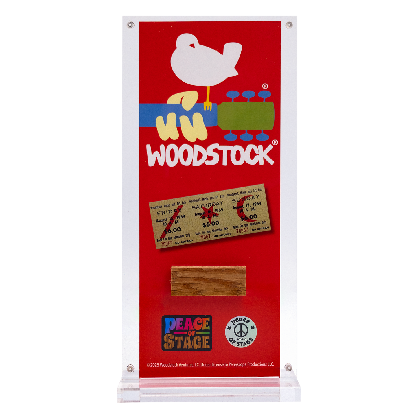 Woodstock Logo Peace of Stage - Acrylic Frame