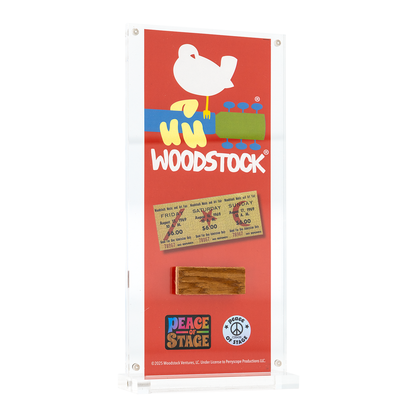 Woodstock Logo Peace of Stage - Acrylic Frame