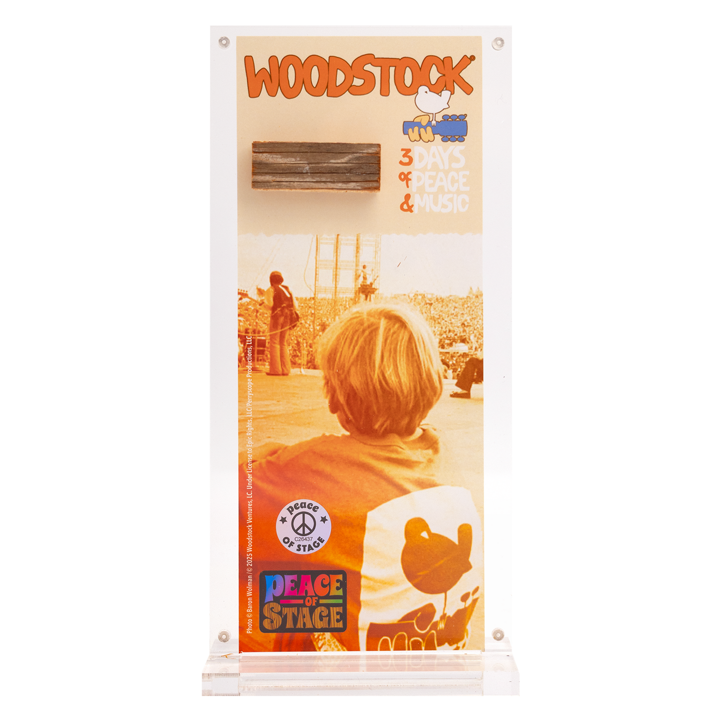 Boy on Original Woodstock Stage Acrylic Frame