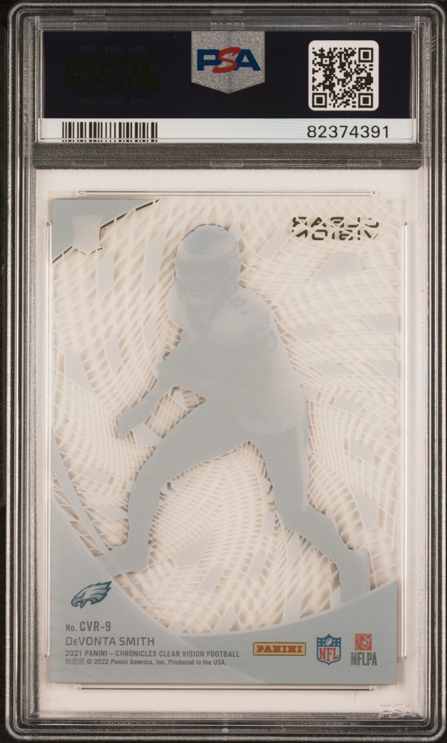 Graded 2021 Panini Chronicles DeVonta Smith #CVR9 Clear Vision Rookies Rookie RC Football Card PSA 10 Gem Mint