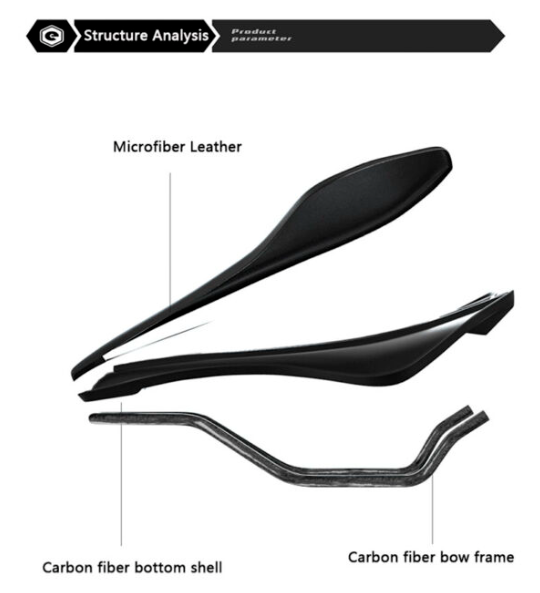 ENLEE Carbon Fiber Bike Saddle Shock Absorbing Cycling Saddle Cushion for Road MTB Mountain Bikes