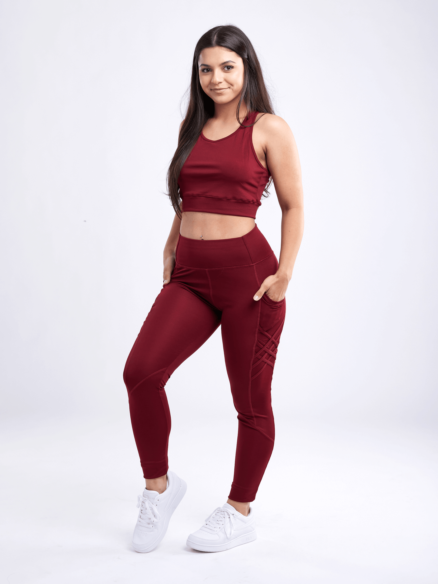 JupiterGear High-Waisted Criss-Cross Training Leggings with Hip Pockets