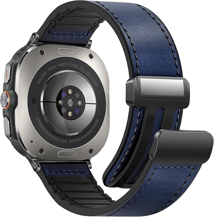 Magnetic Leather Watch Band for Samsung Galaxy Watch Ultra